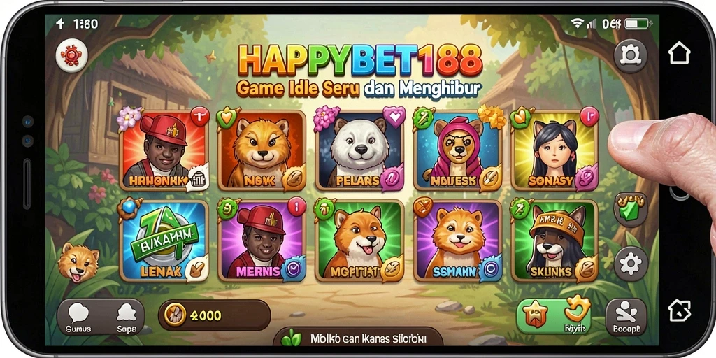 Screenshot utama <strong>HAPPYBET188</strong> menunjukkan gameplay Idle yang menarik dan interaktif.