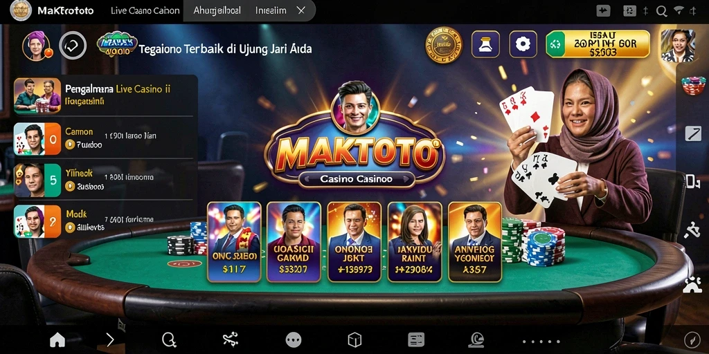 Screenshot gameplay Live Casino MAKTOTO yang mengesankan dan interaktif.