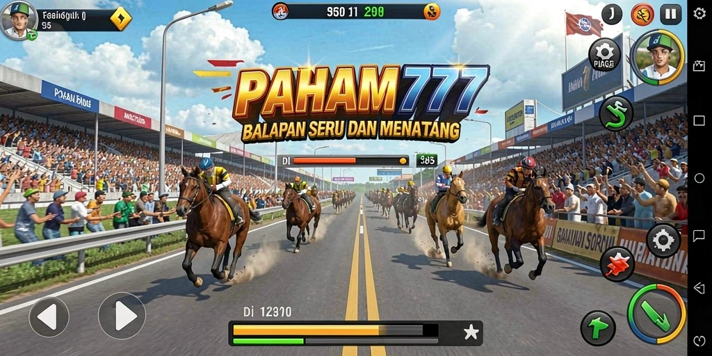 Gameplay menegangkan dari balapan mobil yang cepat.