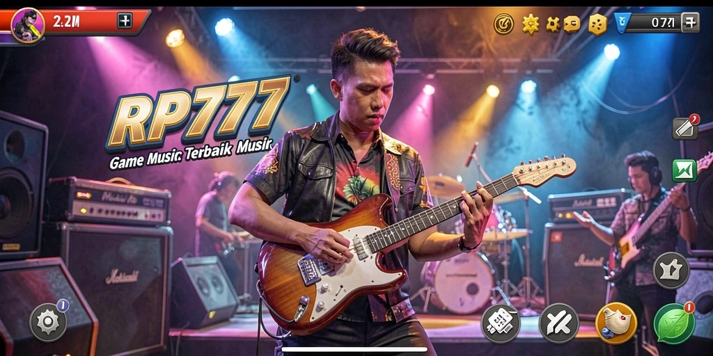 Screenshot gameplay RP777 menampilkan pengalaman mendengarkan musik yang seru.