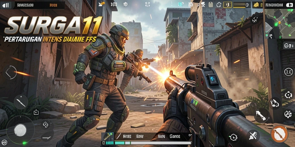 Screenshot SURGA11 menampilkan aksi tembak-menembak yang mendebarkan dan detail grafis yang menawan.