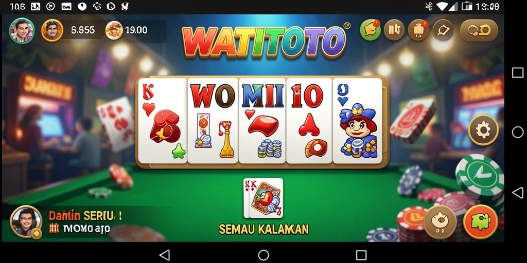 Tampilan gameplay seru WATITOTO saat bermain domino.