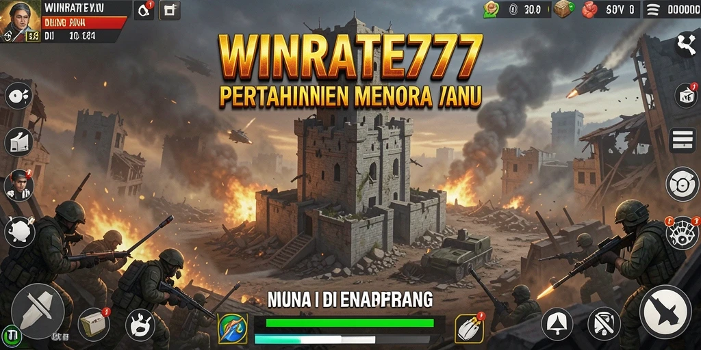 Screenshot gameplay WINRATE777 menampilkan strategi Tower Defense yang menegangkan.
